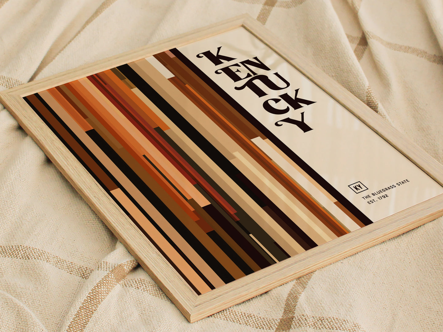 Kentucky The Bluegrass State Poster Abstract Bourbon Wall Art