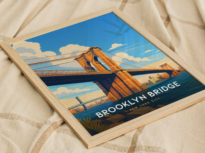 Brooklyn Bridge NYC Poster | Iconic New York Wall Art | Framed or Unframed