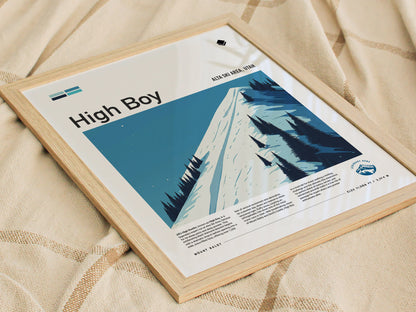 High Boy Ski Run Poster | Alta Ski Area Utah Wall Art
