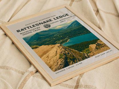 Rattlesnake Ledge, North Bend Poster | Hiker Gift | Bold Summit Views Wall Art — styled in a modern interior