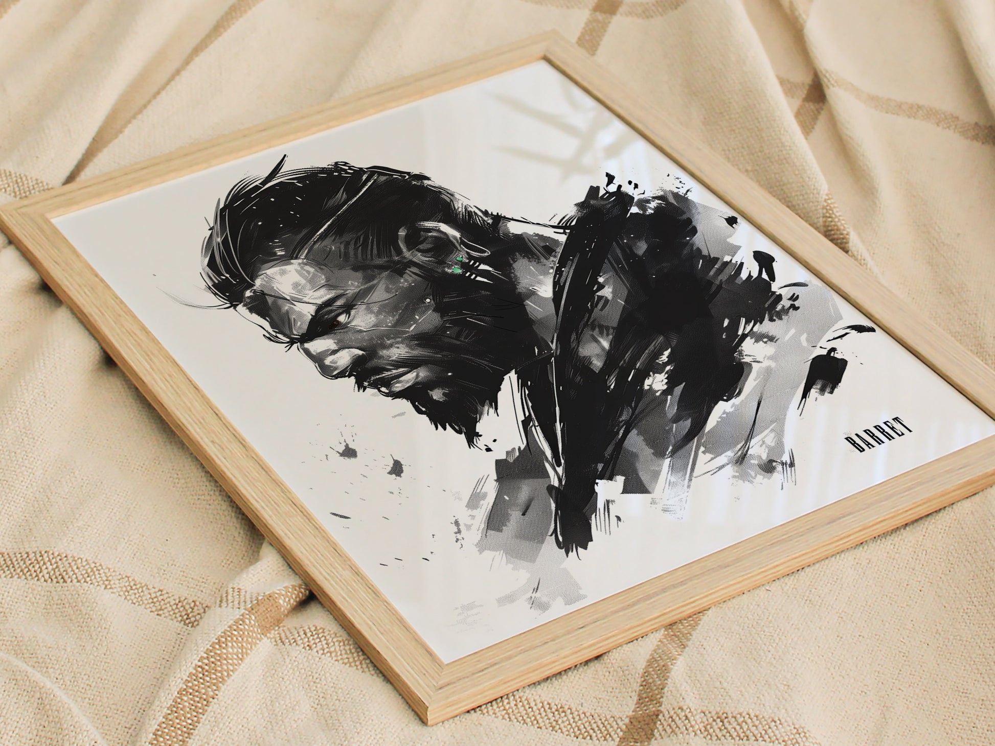 Barret Final Fantasy VII Poster | Classic FF7 RPG Gamer Wall Art | Framed or Unframed