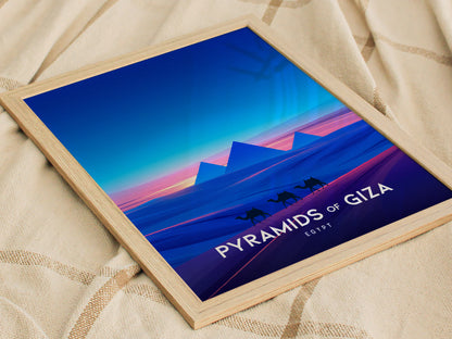 Pyramids of Giza Poster | Egypt Travel Wall Art | History Gift Print