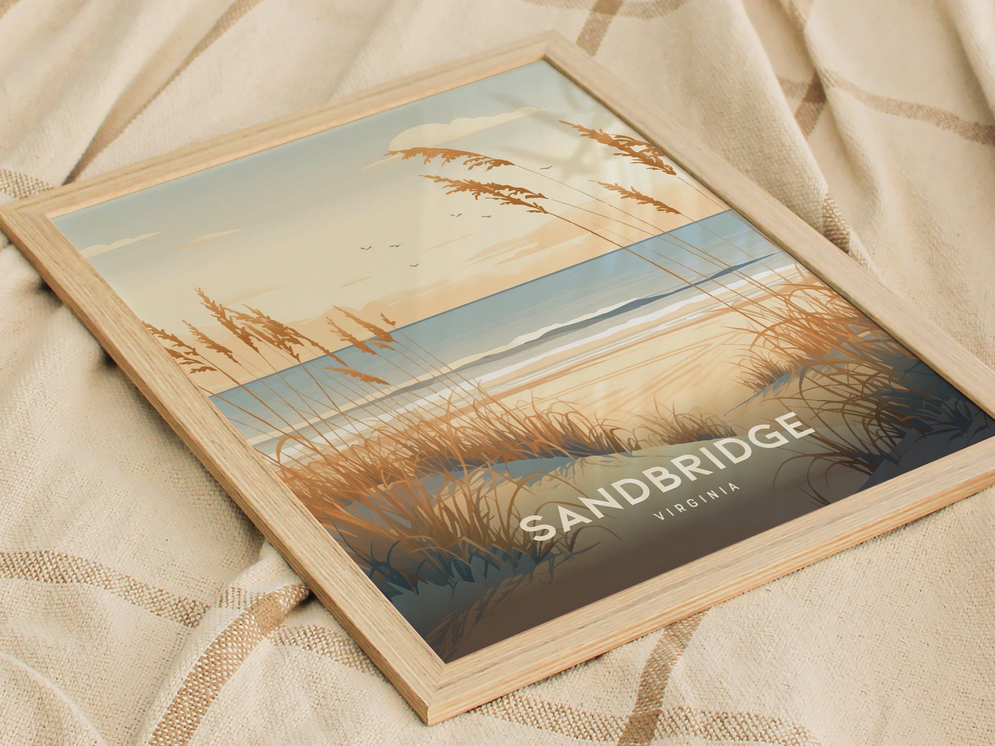 Sandbridge Poster | Virginia Beach Art | Coastal Dunes Sunrise VA Print