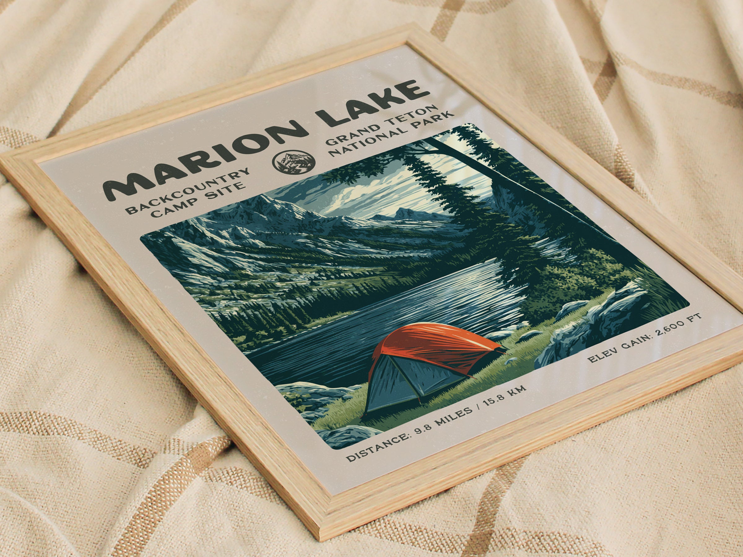 Marion Lake, Grand Teton Poster | Hiker Gift | Alpine Wilderness
