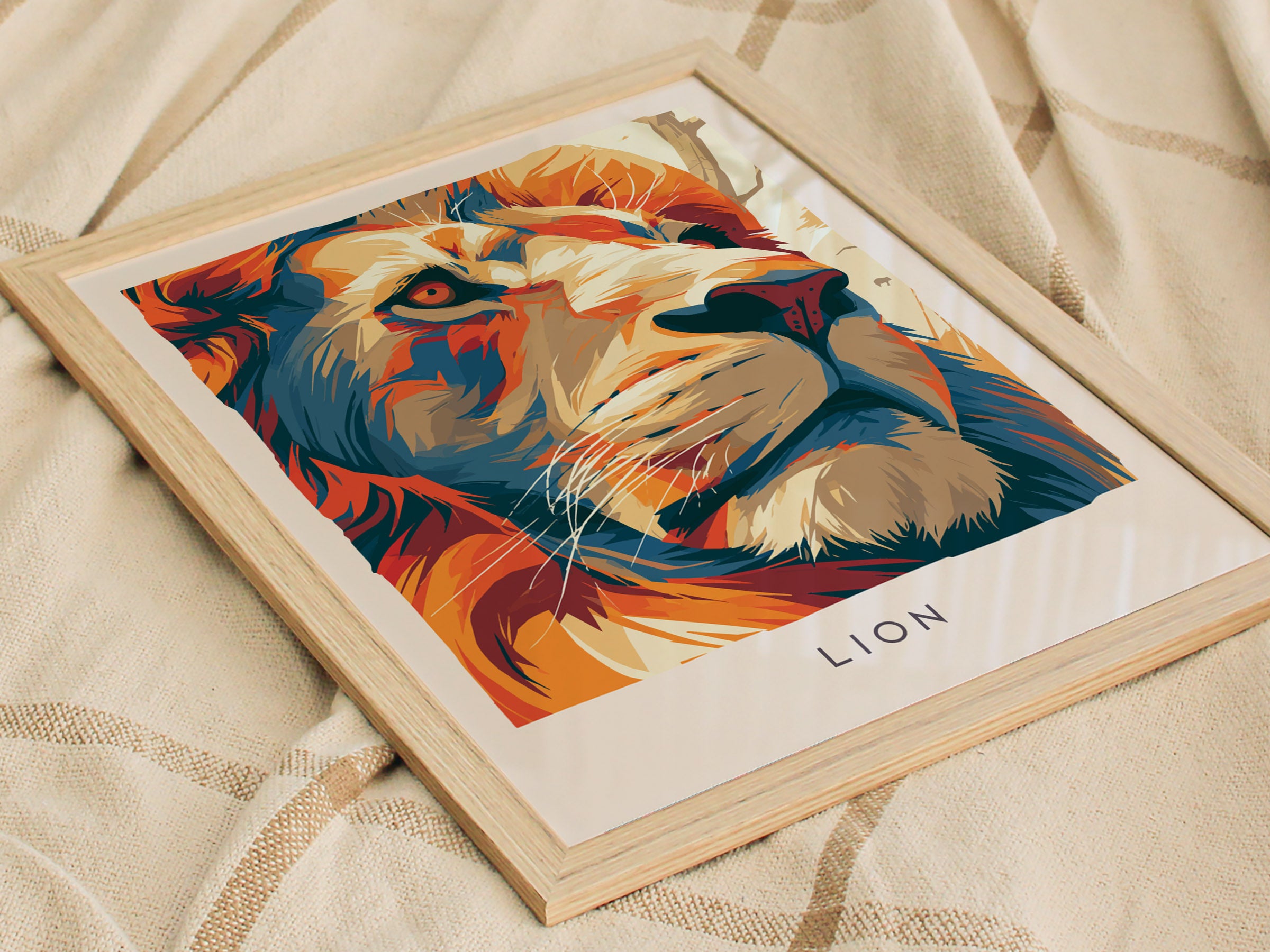 Lion, African Wildlife Poster | Majestic Big Cat Safari Wall Art