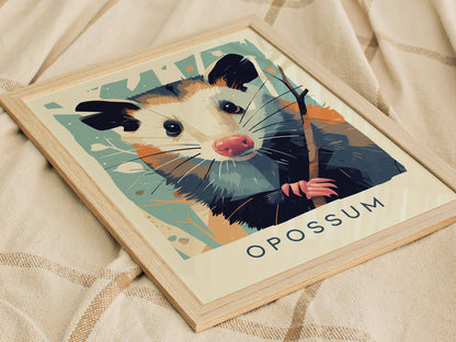 Opossum Poster | Urban Wildlife Series Wall Art Print