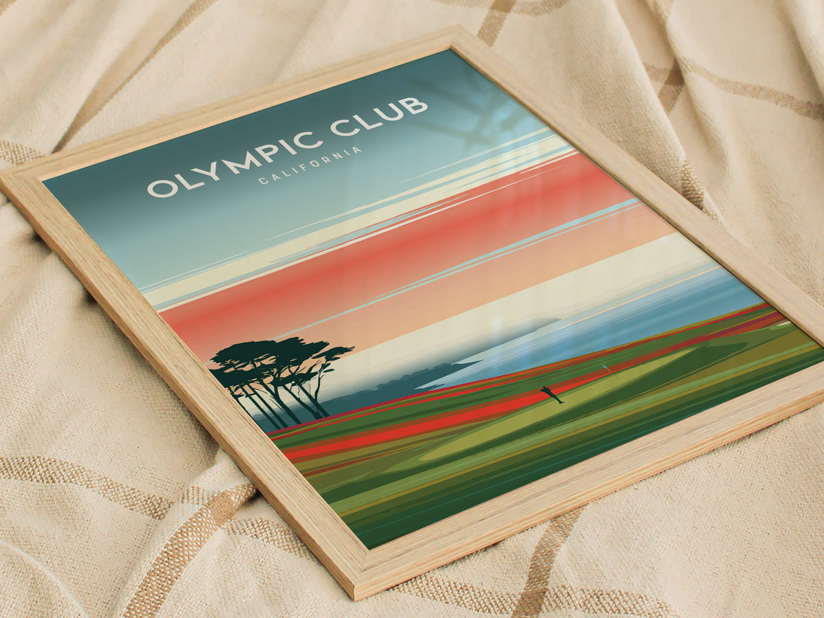 Olympic Club, California Poster | Links Poster & Golfer Gift Wall Art — styled in a modern interior