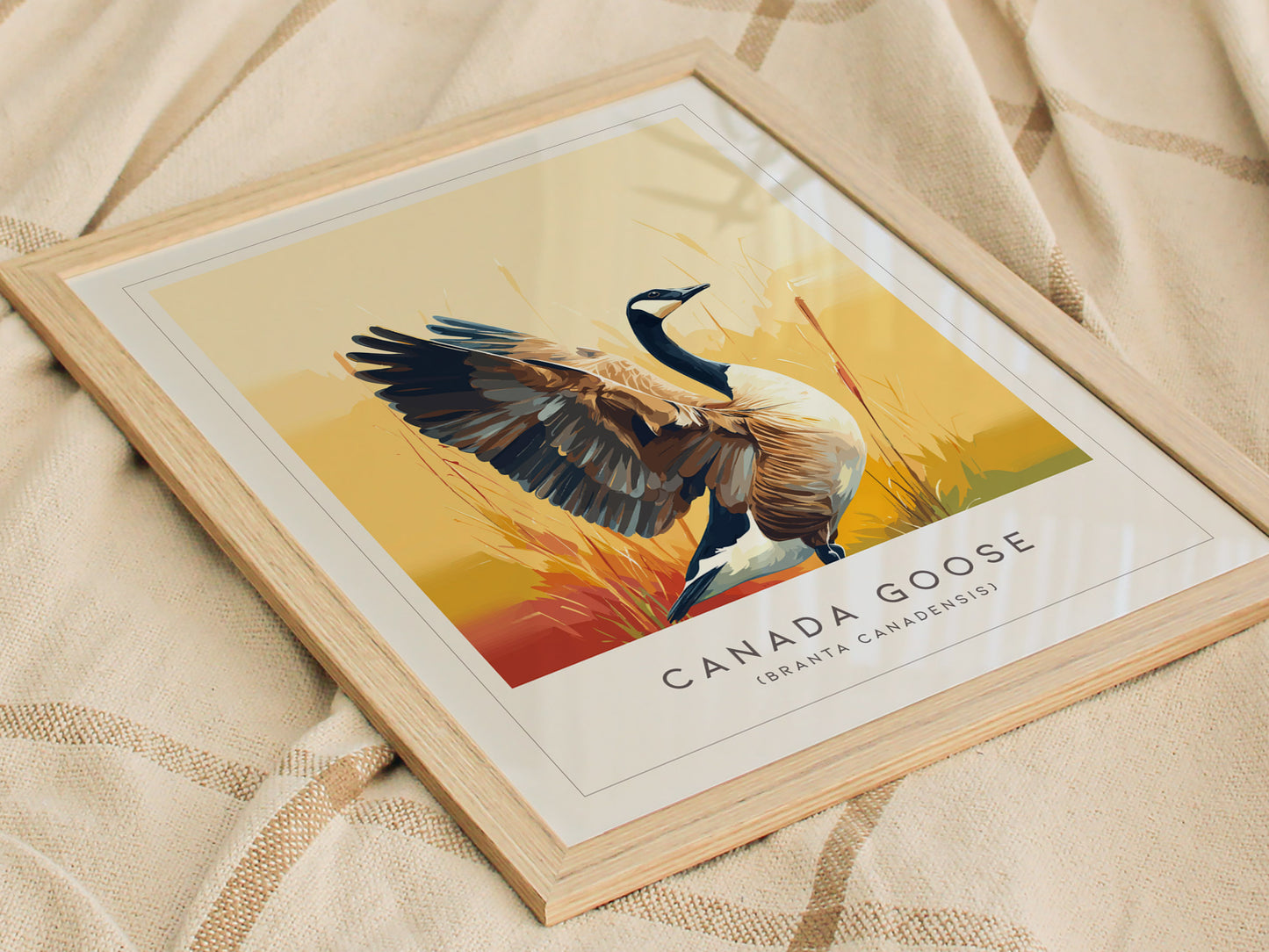 Canada Goose Poster | Majestic Migratory Bird Fine Wall Art — styled in a modern interior