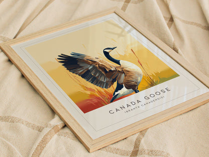 Canada Goose Poster | Majestic Migratory Bird Fine Wall Art — styled in a modern interior