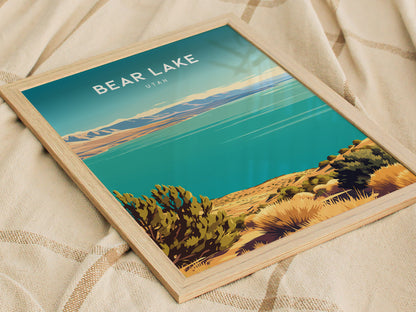 Bear Lake, Utah Poster | Beach House Decor Travel Gift Wall Art — styled in a modern interior