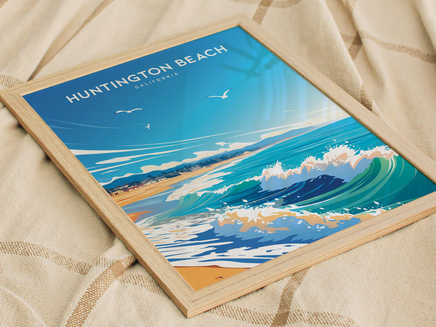 Huntington Beach Poster | California Coastline Wall Art