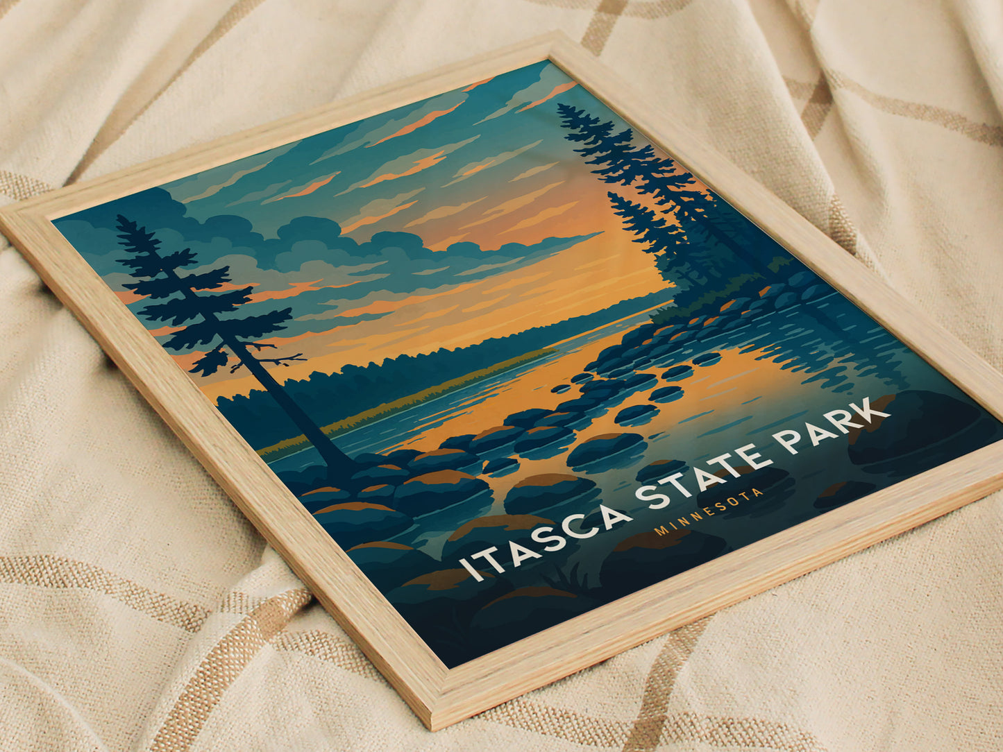 Itasca State Park Poster | Mississippi Headwaters Minnesota Wall Art