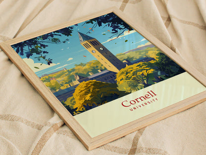 Cornell University Poster | Ithaca NY Campus Wall Art | Framed or Unframed