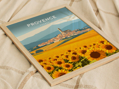 Provence, France Poster | Lavender Fields & Village Charm Wall Art — styled in a modern interior