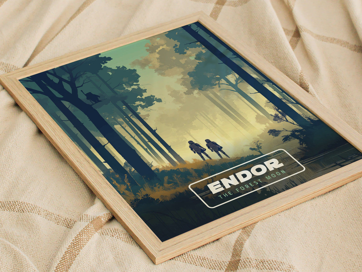Star Wars Endor Poster | Retro Travel Art Forest Moon Ewok Gift