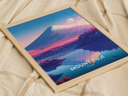 Mount Fuji Travel Poster | Japan Iconic Mountain Wall Art