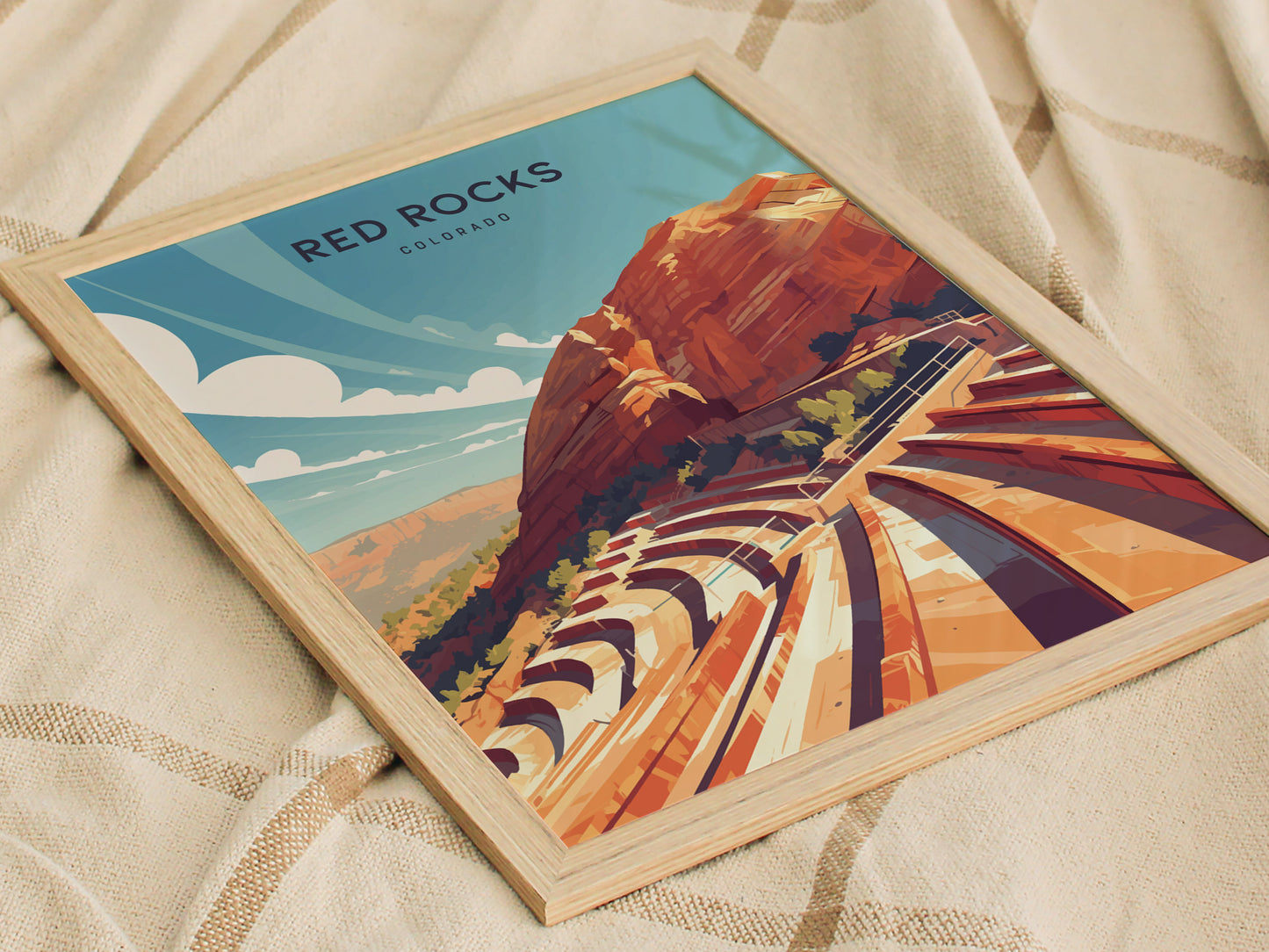 Red Rocks Amphitheatre Poster | Modern Colorado Concert Wall Art