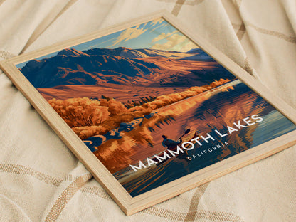 Mammoth Lakes, California Poster | Alpine Lake & Mountain Wilderness Wall Art — styled in a modern interior
