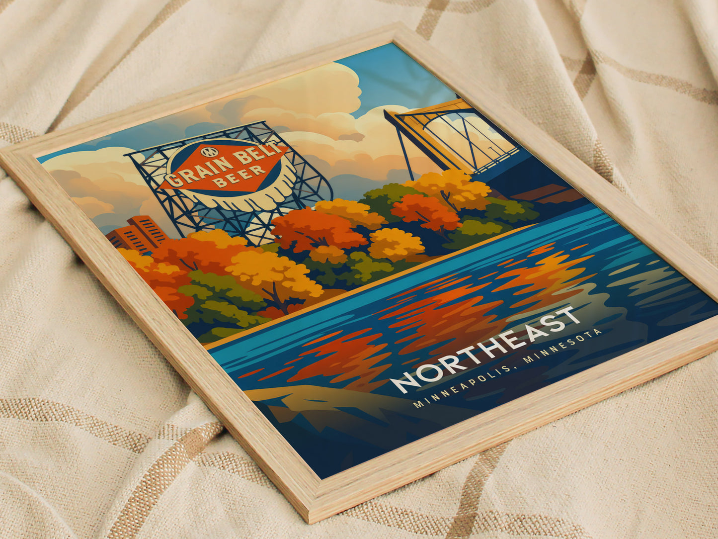 Northeast Minneapolis Poster | Grain Belt Beer Sign Wall Art Print