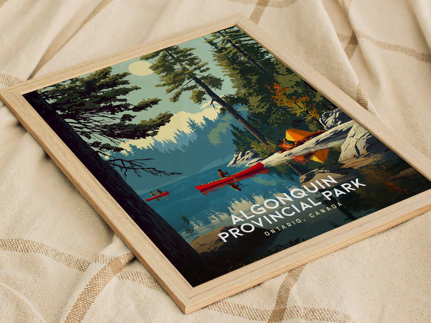 Algonquin Provincial Park Canada Poster | Canoe Camping Ontario Wall Art | Framed or Unframed