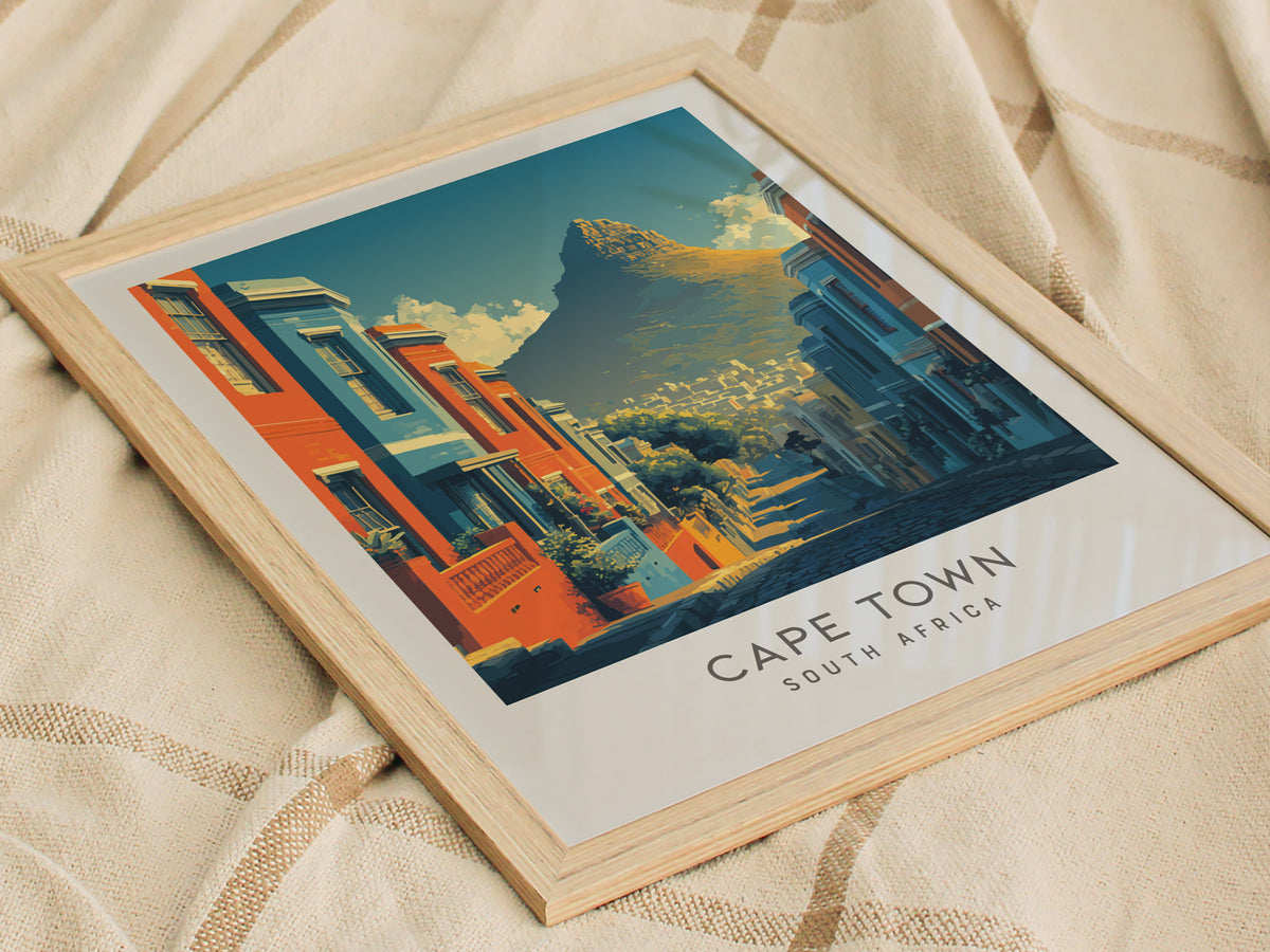 Cape Town Matte Border Poster | South Africa Destination Print Travel Wall Art — styled in a modern interior