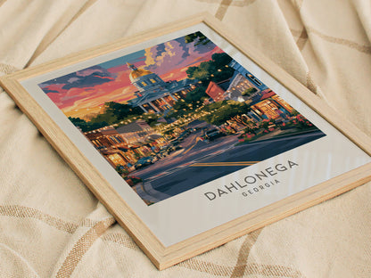 Dahlonega Matte Border Poster | Georgia Destination Print Travel Wall Art — styled in a modern interior