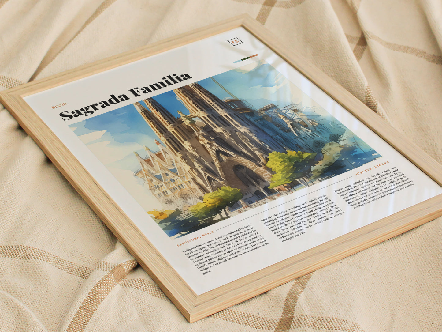 Sagrada Familia Poster | Barcelona Travel Art | Gaudi Cathedral Print