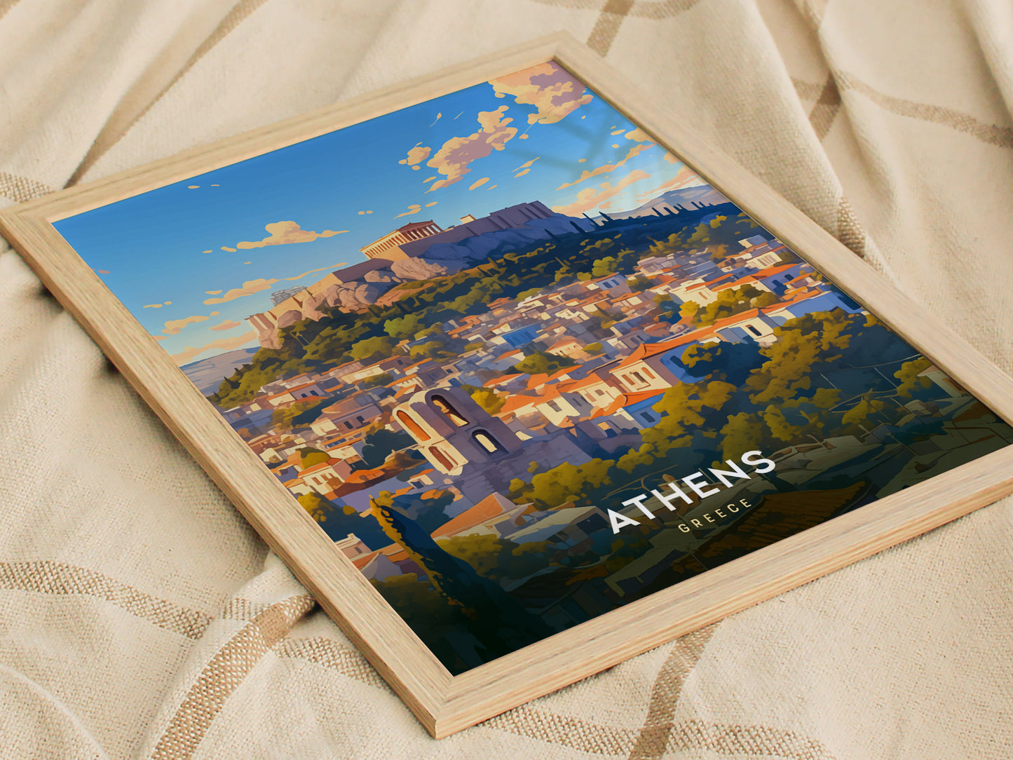 Athens Greece Acropolis & Parthenon Poster | Historic Europe Travel Print Wall Art