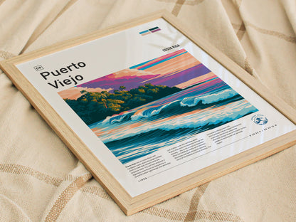 Puerto Viejo, Costa Rica Poster | Tropical Surf & Jungle Paradise Wall Art — styled in a modern interior