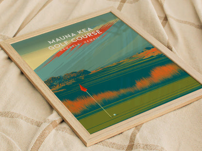 Mauna Kea Golf Course, Kamuela, Hawaii Poster | Tropical Links Golfer Gift Wall Art — styled in a modern interior