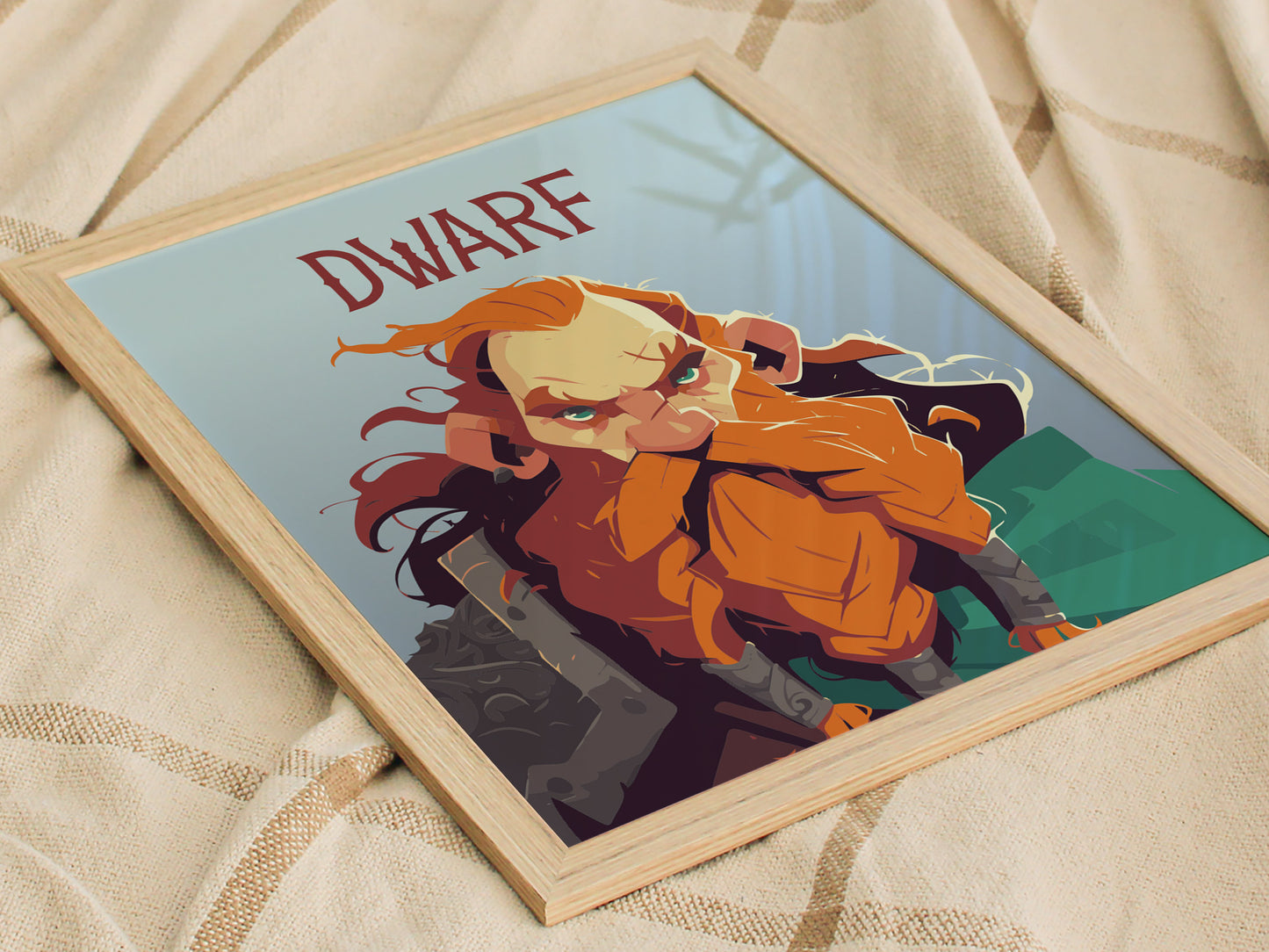 Dwarf Fantasy Poster | Kids Room Decor Wall Art | Framed or Unframed