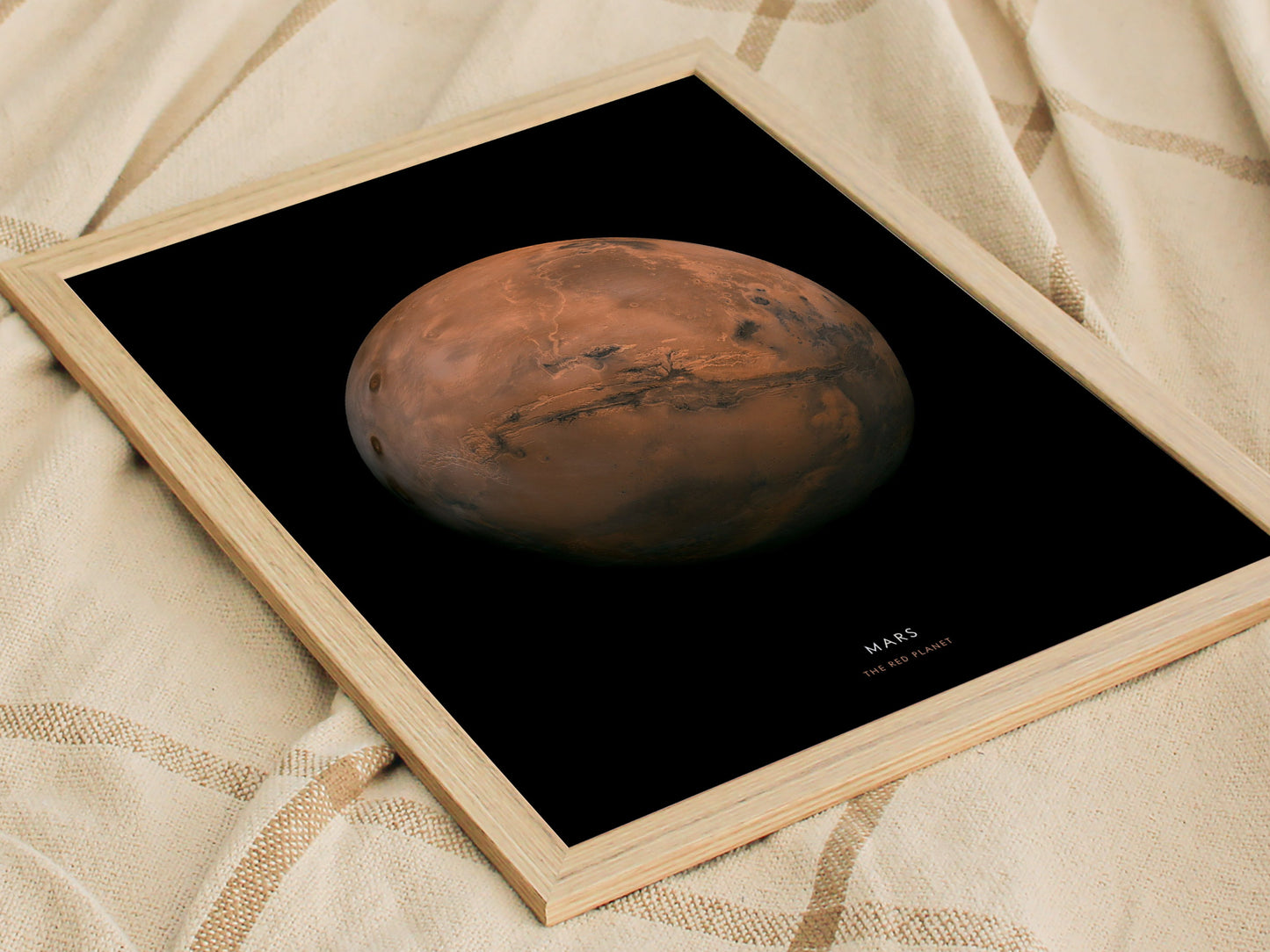 Mars poster featuring NASA Valles Marineris hemisphere view of the Red Planet