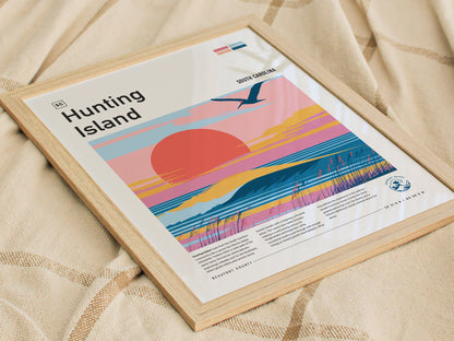 Hunting Island, South Carolina Poster | Driftwood Shores & Coastal Surf Wall Art — styled in a modern interior