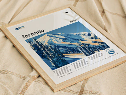 Tornado, Steamboat Poster | Steep Slopes & Fresh Powder Wall Art — styled in a modern interior