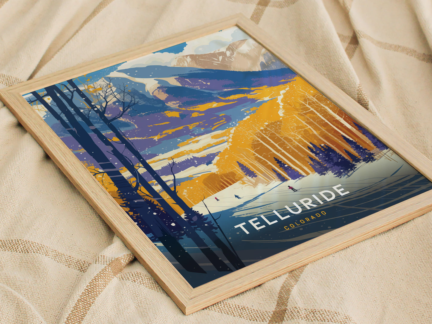 Telluride Poster | Colorado Ski Resort Vintage Rocky Mountain Art Gift