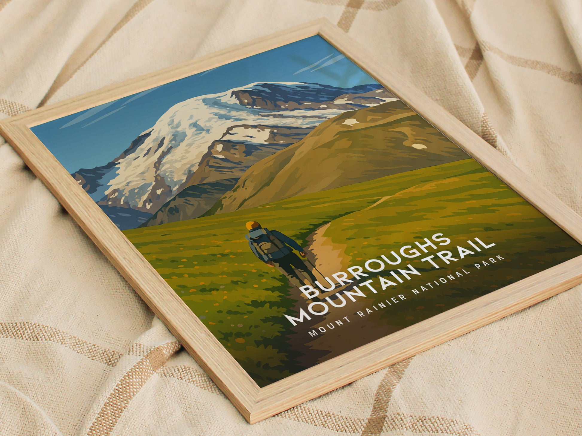 Burroughs Mountain Trail Poster | Mount Rainier National Park Wall Art Print | Framed or Unframed