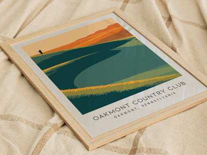 Oakmont Country Club Matte Border Poster | Oakmont, Pennsylvania Golf Course Print Wall Art — styled in a modern interior