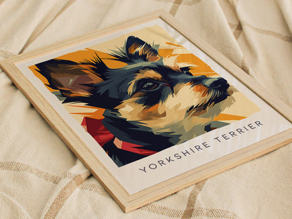 Yorkshire Terrier Poster | Bold & Beautiful Yorkie Portrait Wall Art — styled in a modern interior