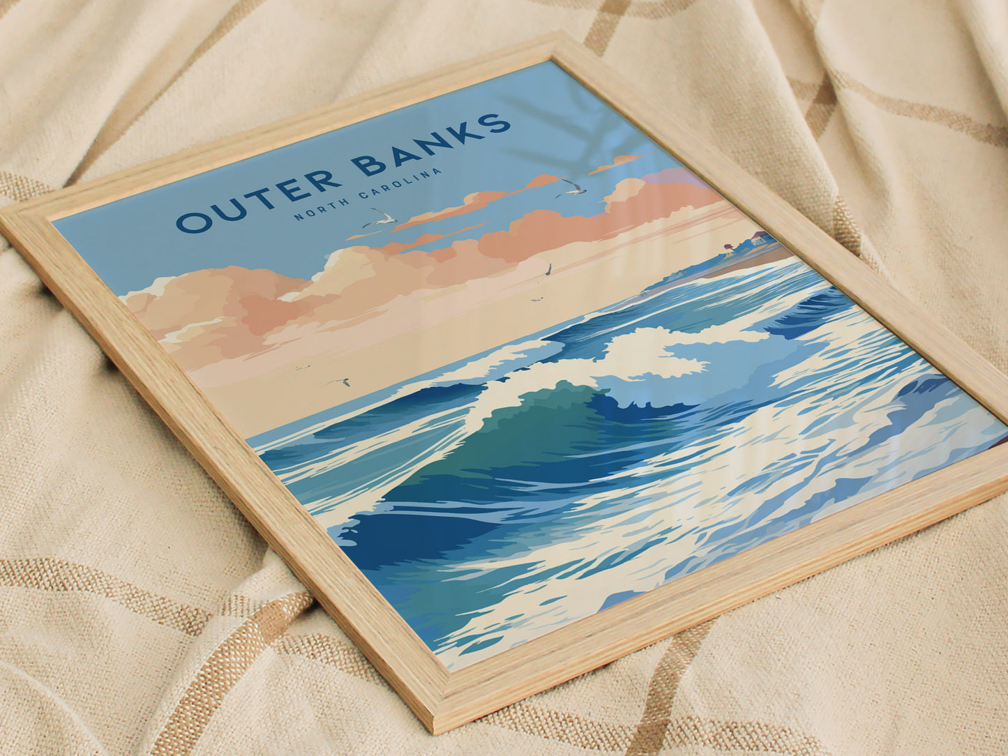 Outer Banks Surf Poster | North Carolina Beach Wall Art Print