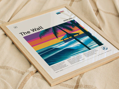 The Wall, Hawaii Poster | Epic Big Wave Surf Break Wall Art — styled in a modern interior