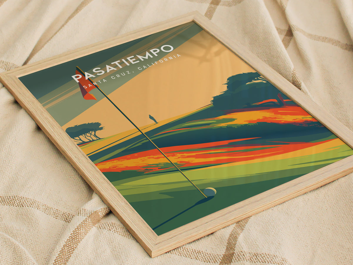 Pasatiempo, Santa Cruz, California Poster | Iconic Links Golfer Gift Wall Art — styled in a modern interior