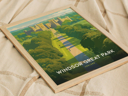 Windsor Castle Poster | England Royal Palace Great Park Wall Art Gift