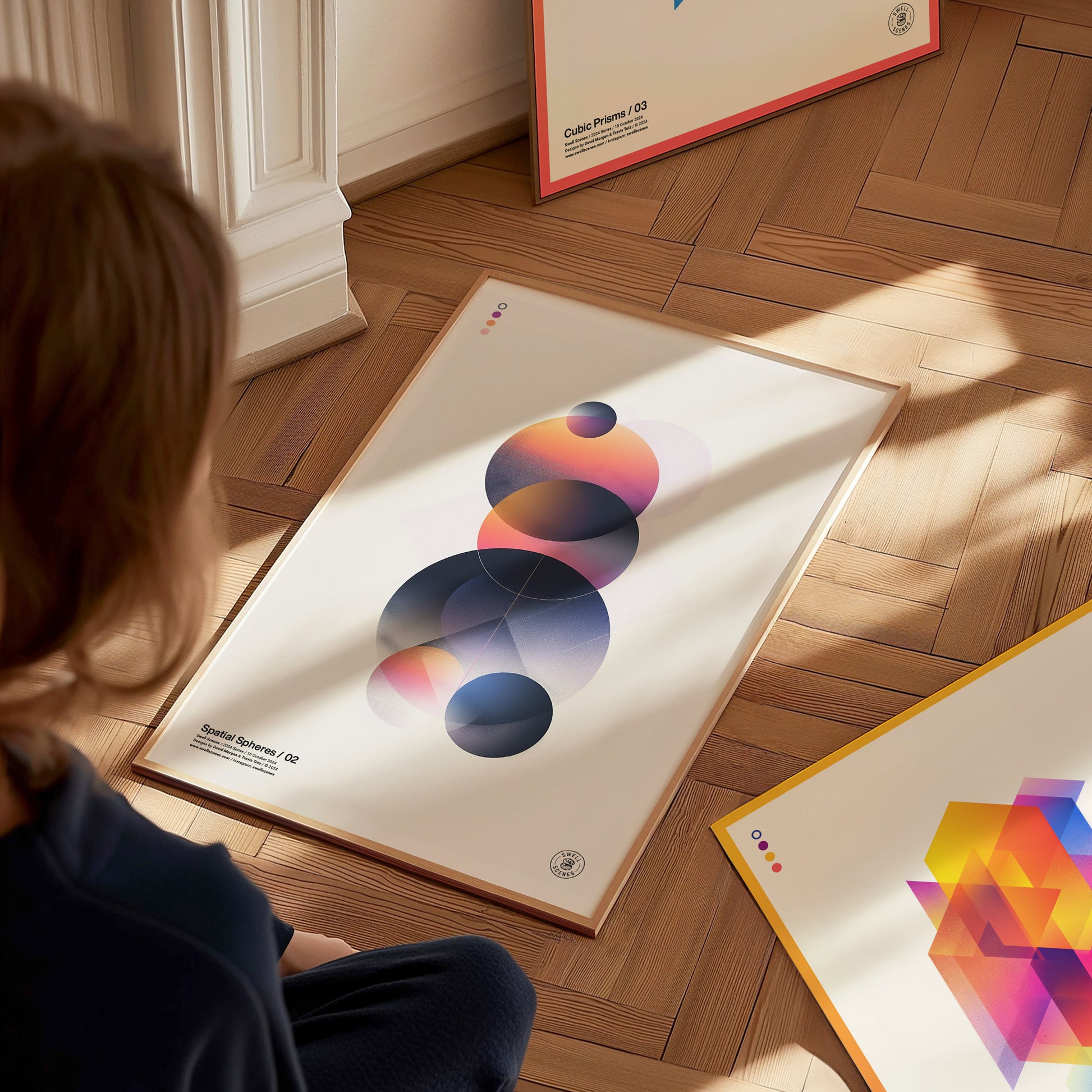 Spatial Spheres 02 Poster | Modern Abstract Art Minimalist Geometric