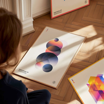 Spatial Spheres 02 Poster | Modern Abstract Art Minimalist Geometric