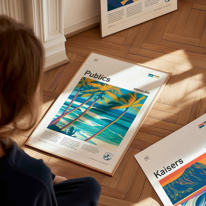 Publics, Hawaii Poster | Tropical Surf Break Island Wall Art — styled in a modern interior