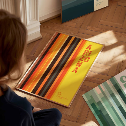 Arizona Minimalist Design Poster | Abstract Grand Canyon State Wall Art