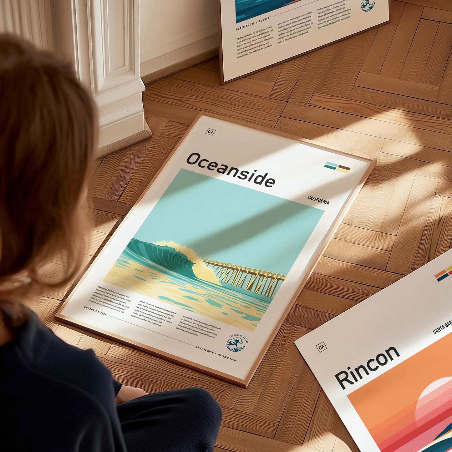 Oceanside Pier Poster | California Surf and Sunset Wall Art Print