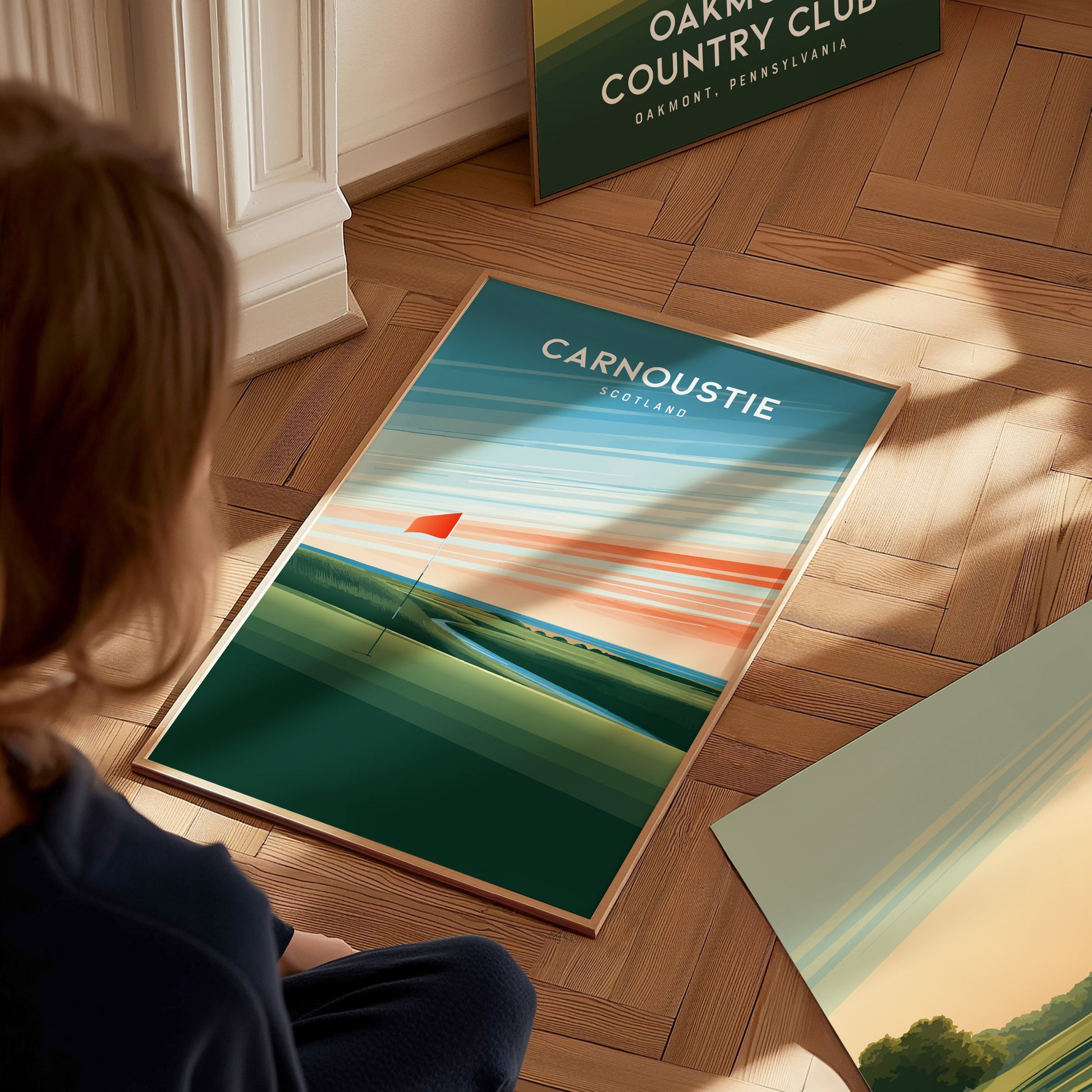 Carnoustie, Scotland Poster | Country Club Decor Golfer Gift Wall Art — styled in a modern interior