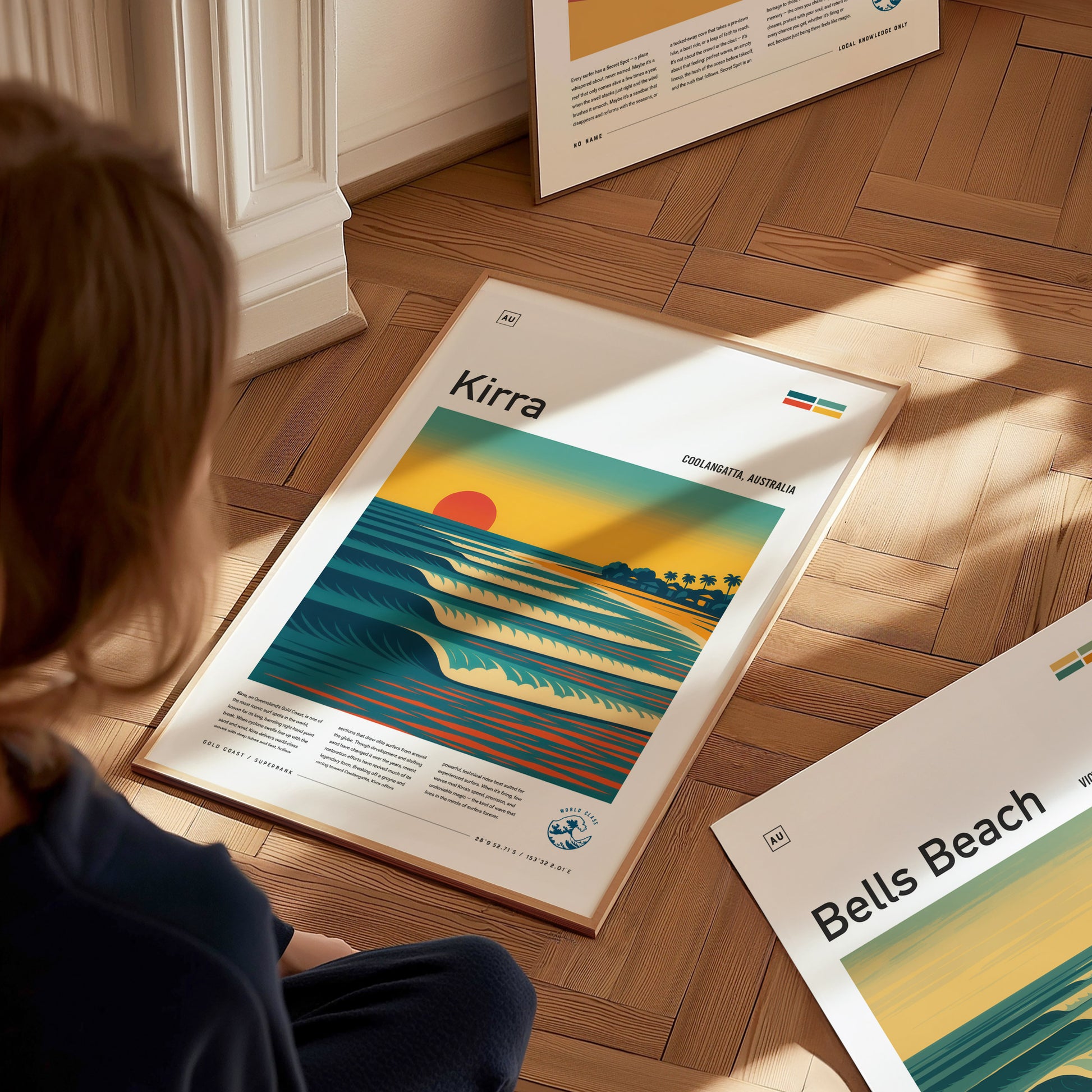 Kirra Surf Poster | Gold Coast Australia Superbank Wall Art