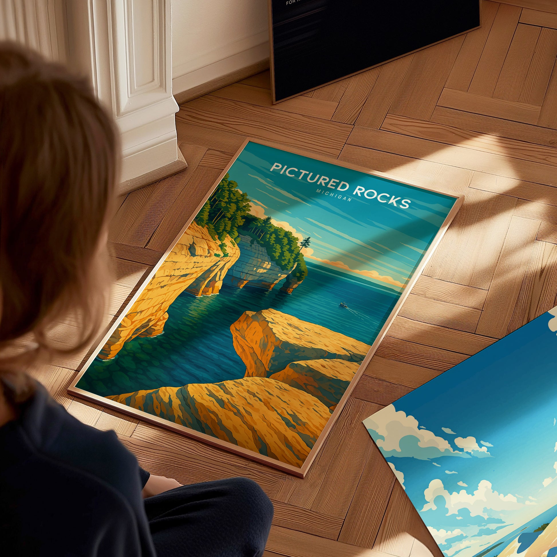 Pictured Rocks Michigan Poster | Lake Superior Wall Art Print